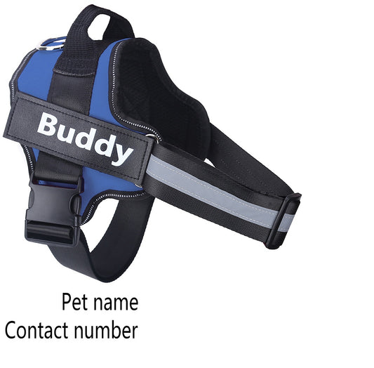 Personalized Reflective Adjustable Pet Harness For Small And Large Dogs