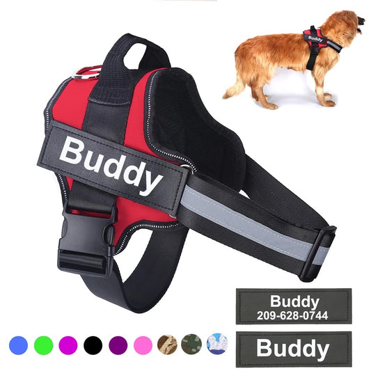 Personalized Reflective Adjustable Pet Harness For Small And Large Dogs