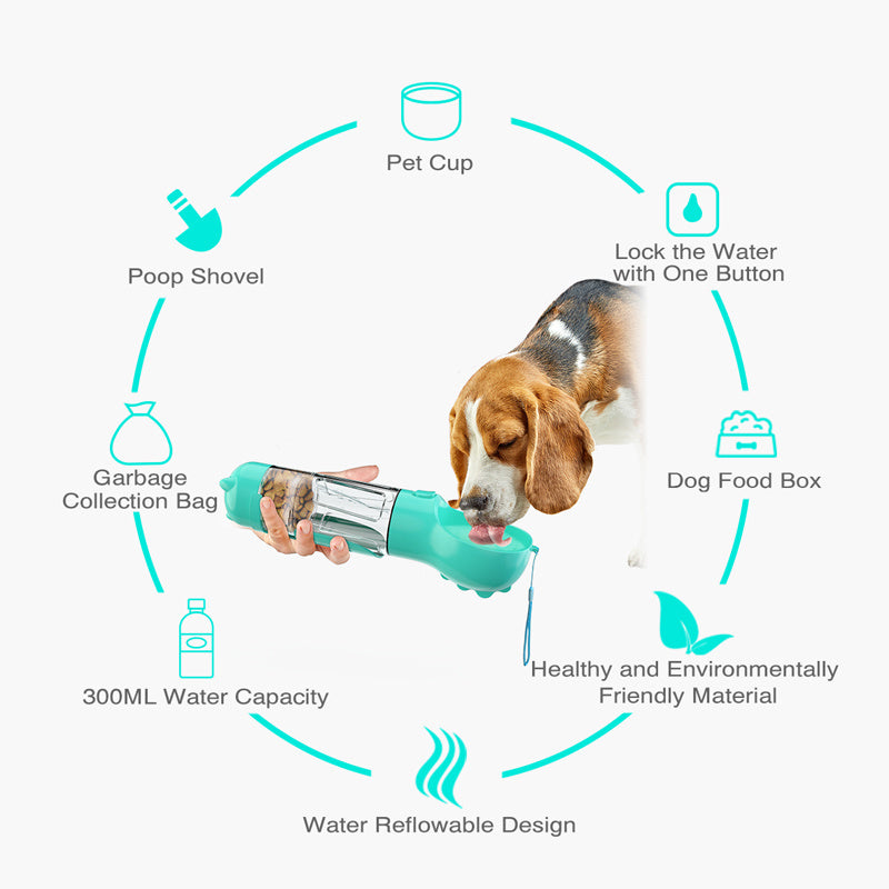 Portable Dog Feeder And WaterBowl With Storage